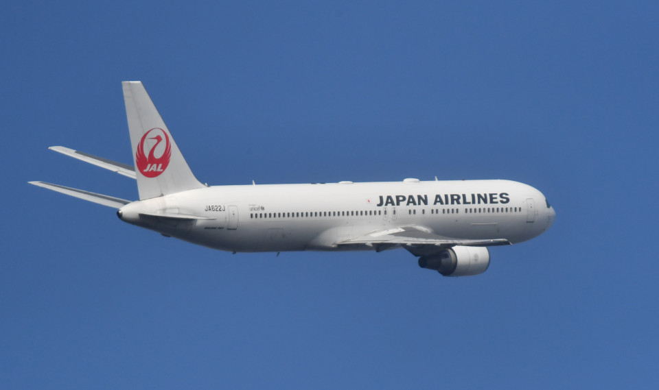 "Japan Airlines aircraft in air"