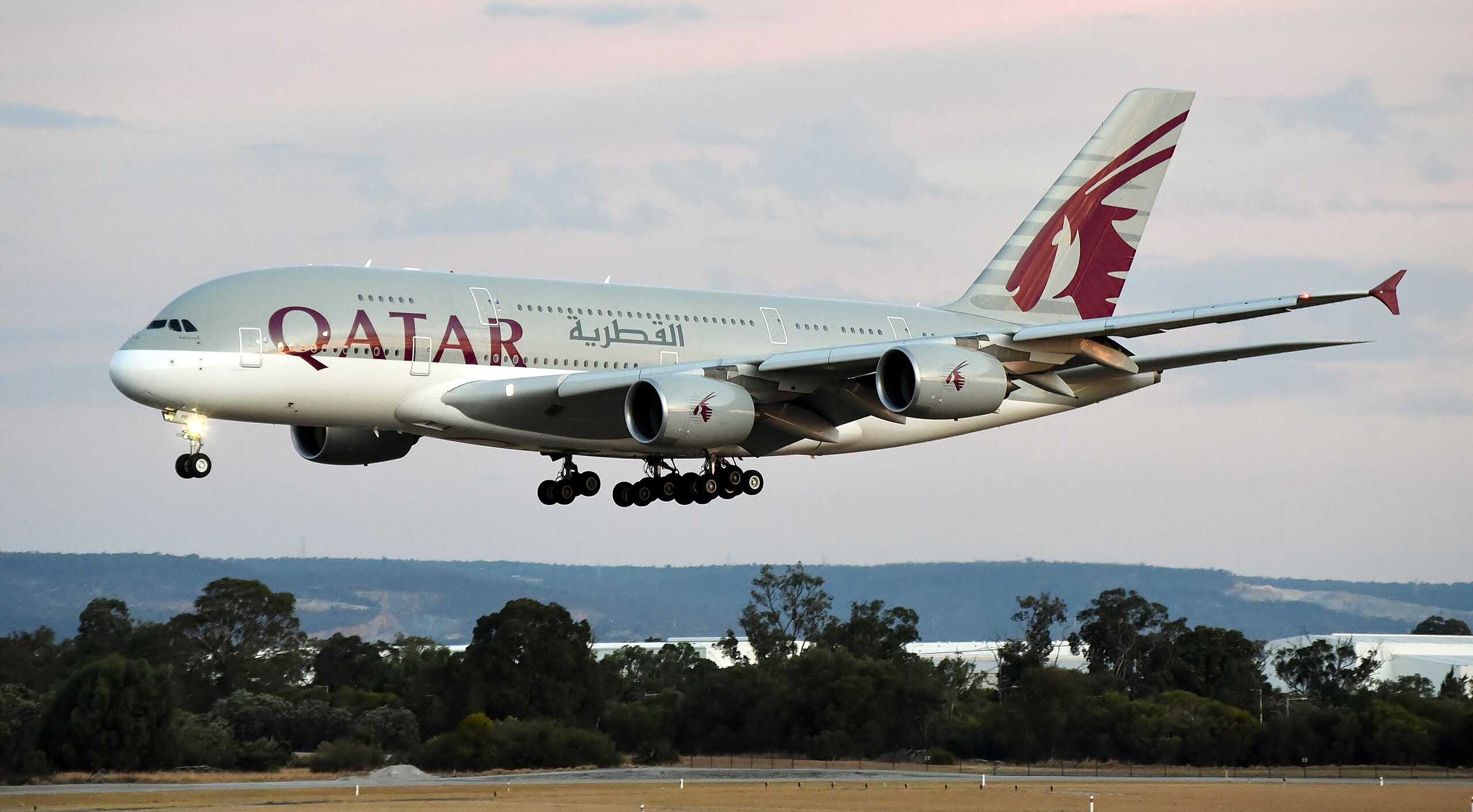 "Qatar Airways A380 Landing"