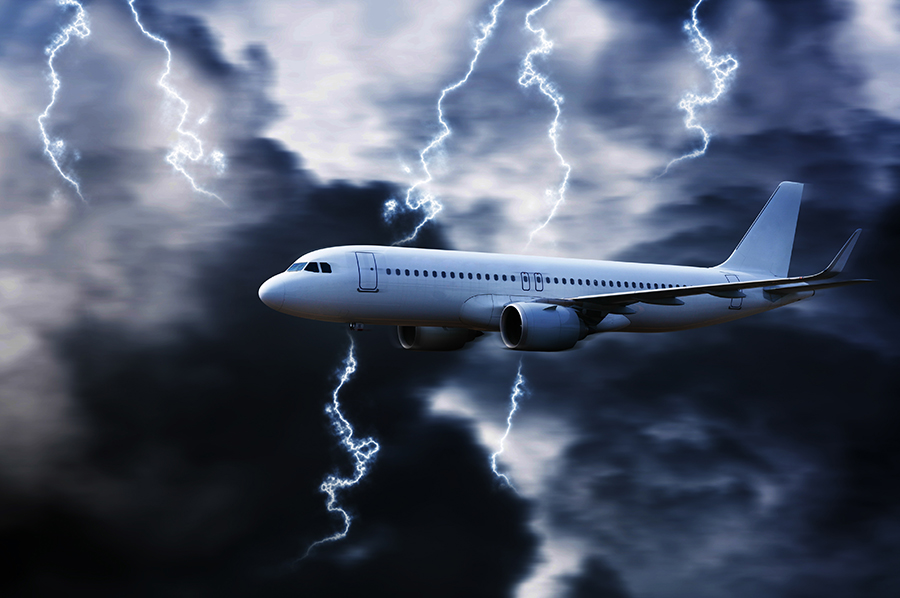 "flight through advers weather condition"