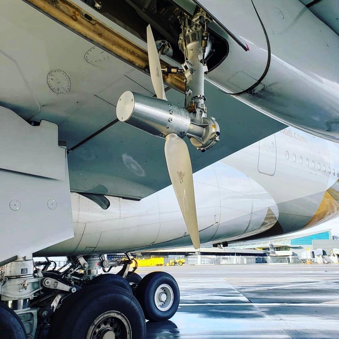 "ram air turbine deployed on ground"